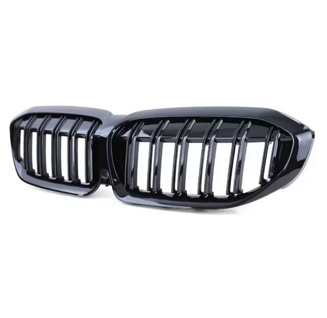 Black front kidney grilles M3 Competition-look for BMW 3 Series G20 (2019 to 2022) BMW Euro Premium Parts Pre-facelift (2019 to 2022) Double slats grille