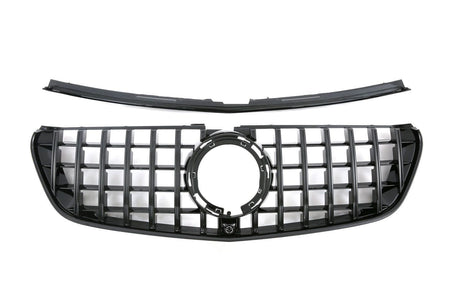 Black Front Panamericana GTR grille for Mercedes V-Class W447 (2014 to 2022) Mercedes > Grilles Euro Premium Parts Black Without AMG Package Pre-Facelift (2014-2019)