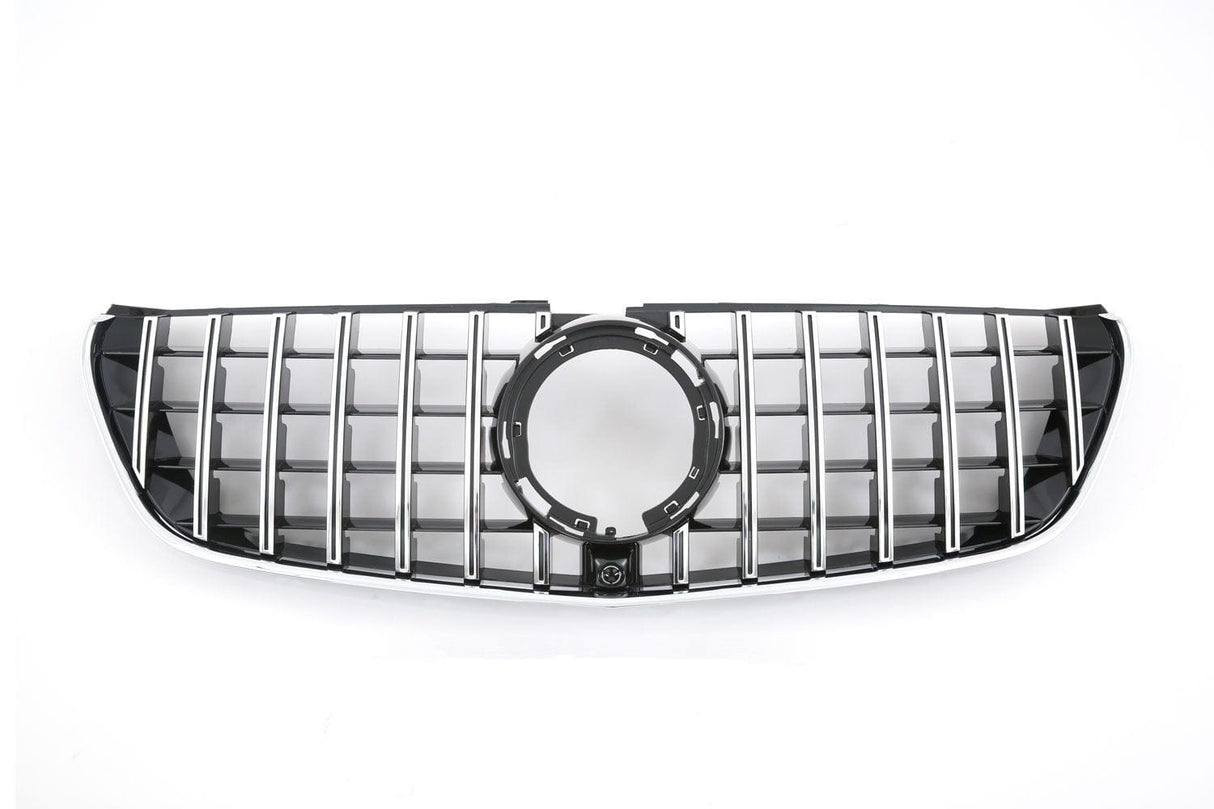 Black Front Panamericana GTR grille for Mercedes V-Class W447 (2014 to 2022) Mercedes > Grilles Euro Premium Parts Chrome Without AMG Package Facelift (2019-2022)