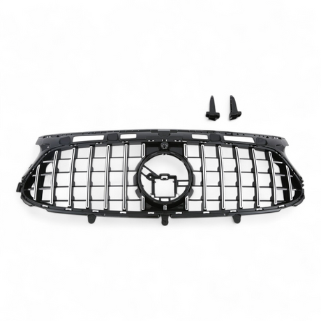 Black Front Panamericana Look Grille for Mercedes GLA H247 (2020 to 2026) Mercedes > Grilles Euro Premium Parts Chrome With AMG Package Pre-Facelift ('20 to '22)