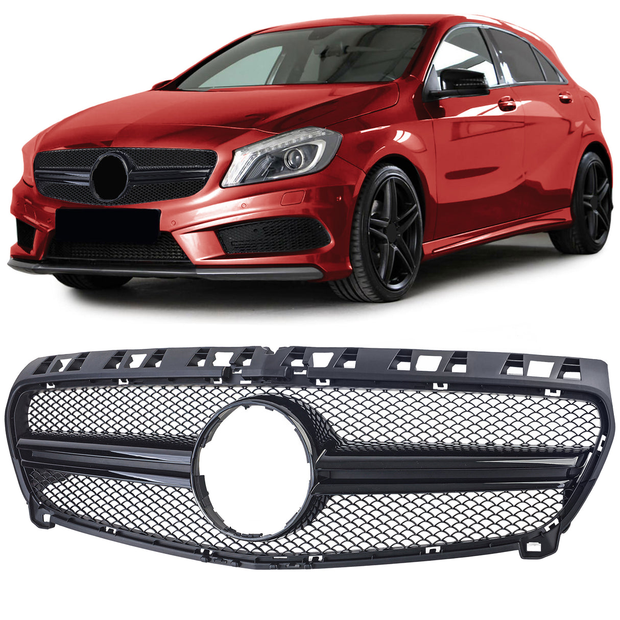 Black Front AMG-Look Grille for Mercedes A-Class W176 (2012 to 2018) Mercedes > Grilles Euro Premium Parts