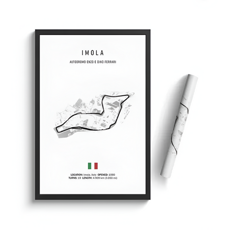 Car poster track of Imola, Italy | Wall art for your interior decoration Euro Premium Parts