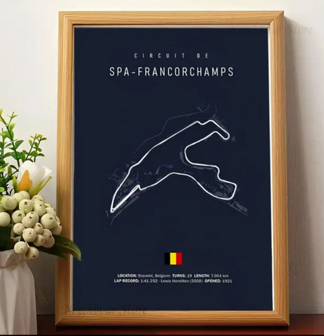 Car poster track of Spa-Francorchamps, Belgium | Wall art for your interior decoration Euro Premium Parts