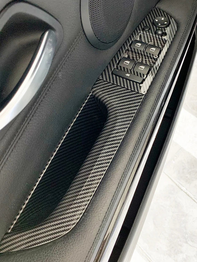 Carbon fiber look interior door handles for BMW 3 Series E90 (2005 - 2012) BMW Euro Premium Parts