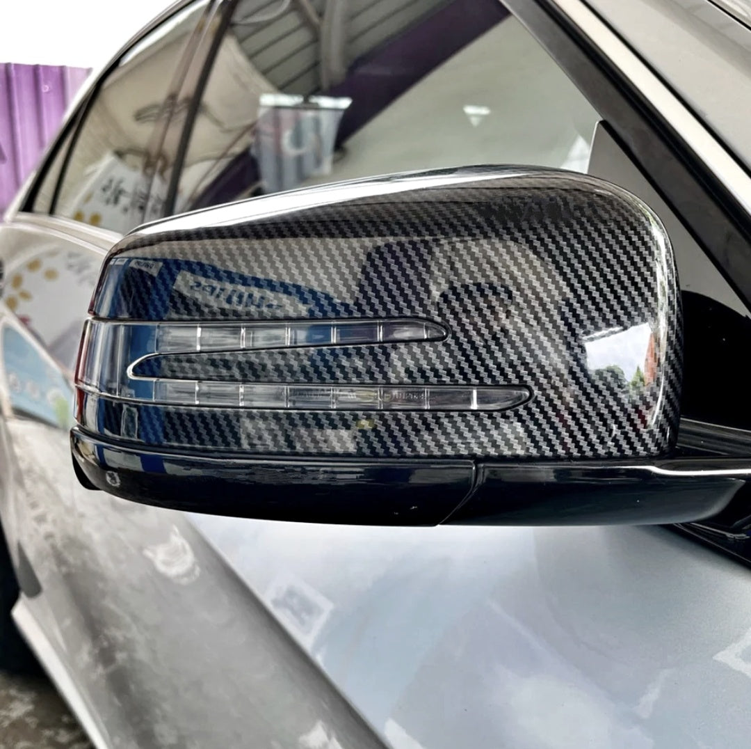 Carbon look mirror caps for Mercedes C-Class W204 (2007 to 2014) Mercedes-Benz Euro Premium Parts