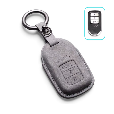 Alcantara Honda Key Case and Key Chain – Protective Key Fob Cover Civic Jazz Fit Odyssey Accord CR-V HR-V