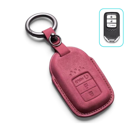 Alcantara Honda Key Case and Key Chain – Protective Key Fob Cover Civic Jazz Fit Odyssey Accord CR-V HR-V