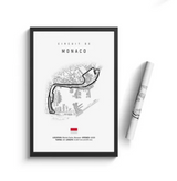 F1 car poster track of Monaco | Wall art for your interior decoration Euro Premium Parts Light 12" by 18"