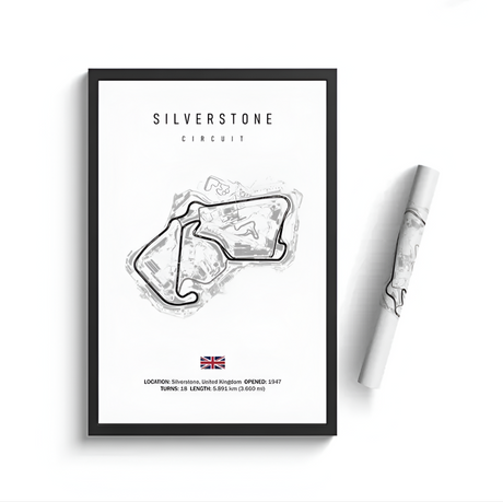 F1 car poster track of Silverstone, United Kingdom | Wall art for your interior decoration Euro Premium Parts