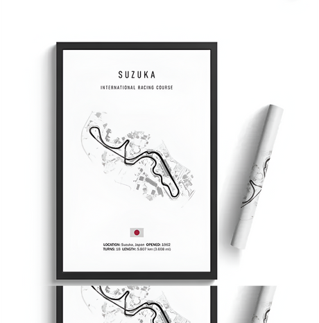 F1 car poster track of Suzuka, Japan | Wall art for your interior decoration Euro Premium Parts