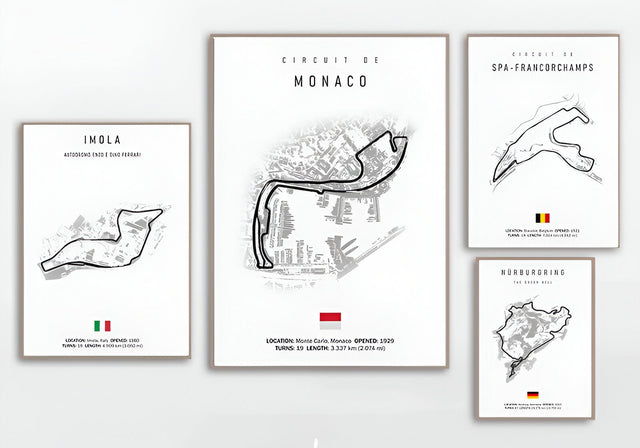 F1 car poster track of Yas Marina | Wall art for your interior decoration Euro Premium Parts