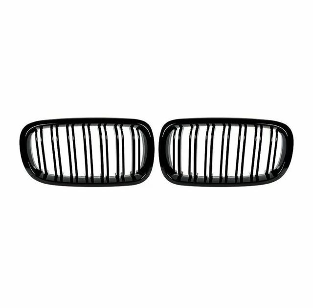 Glossy Black Double-slat Front Grilles M-look for BMW X5 F15 (2014 to 2018) BMW Euro Premium Parts