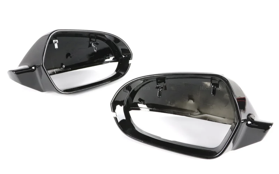 Glossy black mirror caps for Audi A6 C7 (2010 to 2018) Audi Euro Premium Parts