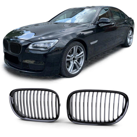 BMW 7 Series F01 F02 Glossy Black Front Grilles (2009 to 2015)