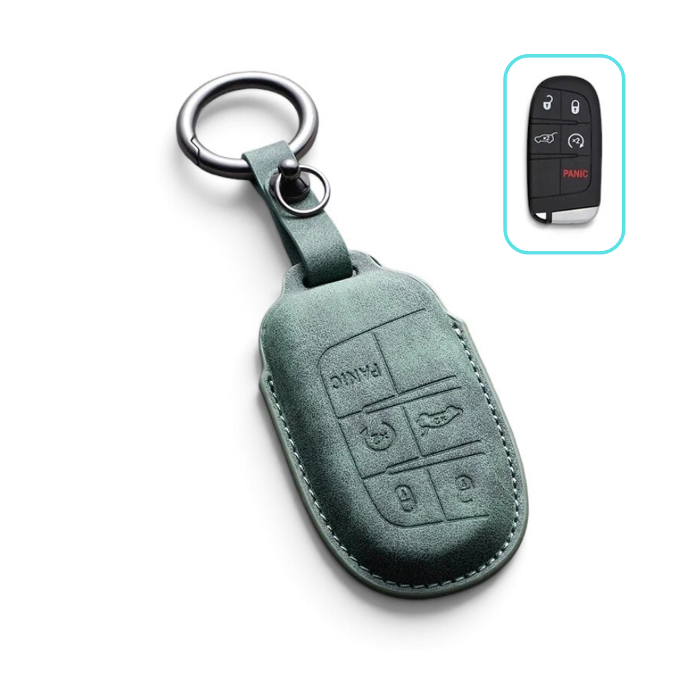 Alcantara Jeep Key Case and Key Chain – Protective Key Fob Cover Wrangeler Compass Renegade Patriot Cherokee Grand Cherokee