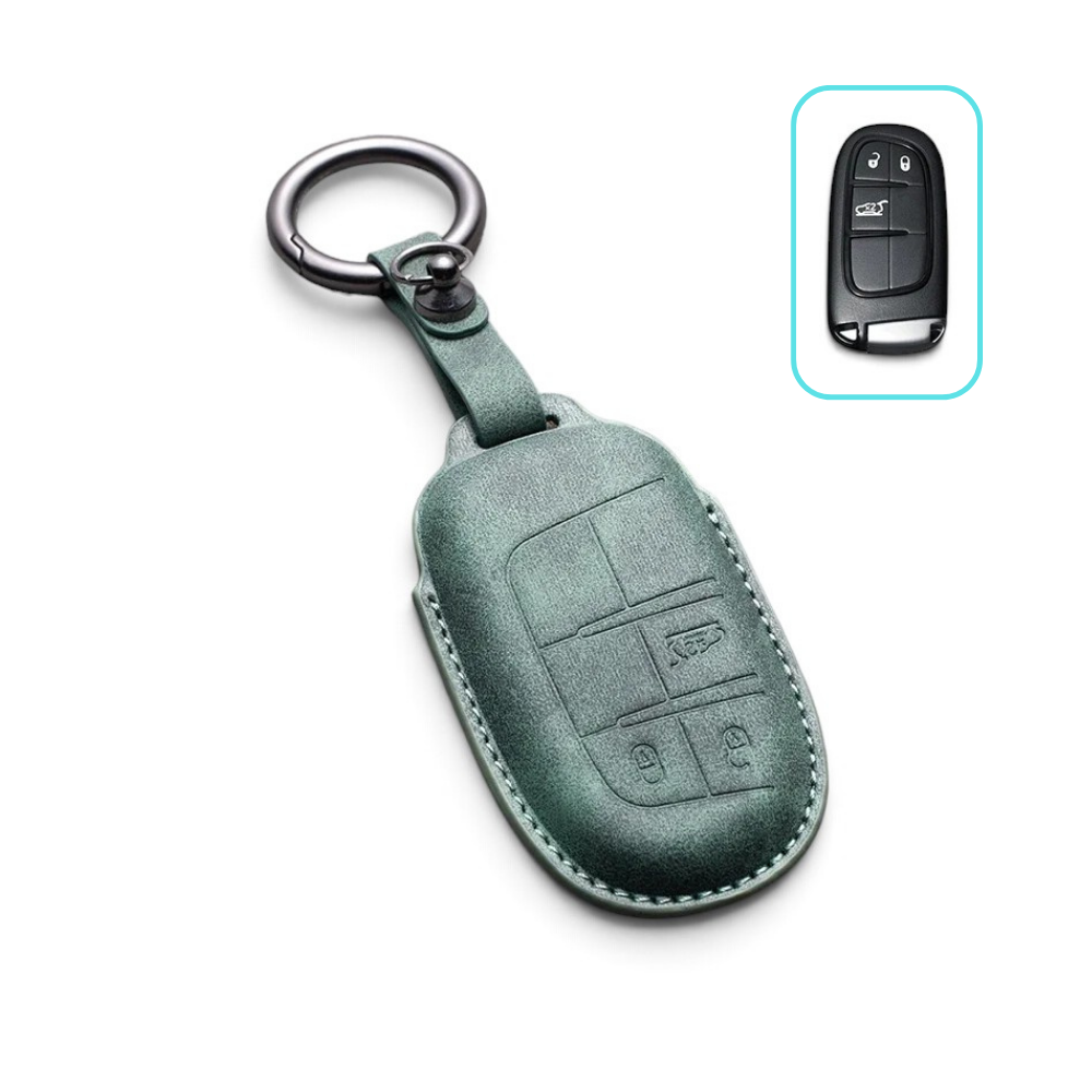 Alcantara Jeep Key Case and Key Chain – Protective Key Fob Cover Wrangeler Compass Renegade Patriot Cherokee Grand Cherokee