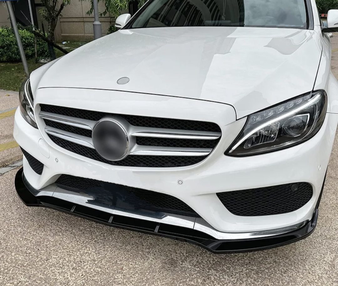 Mercedes C Class Coupe C63 AMG Front Lip Splitter C205 W205 (2014 to 2021) Mercedes-Benz Euro Premium Parts Glossy black finish AMG Package only (except C63 AMG)