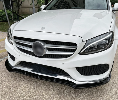 Mercedes C Class Coupe C63 AMG Front Lip Splitter C205 W205 (2014 to 2021) Mercedes-Benz Euro Premium Parts Glossy black finish AMG Package only (except C63 AMG)