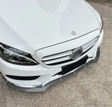 Mercedes C Class Coupe C63 AMG Front Lip Splitter C205 W205 (2014 to 2021) Mercedes-Benz Euro Premium Parts Carbon look finish AMG Package only (except C63 AMG)