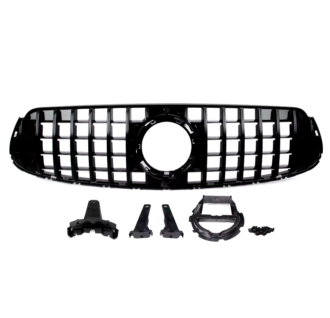 Panamericana AMG GTR grille for Mercedes GLC X253/GLC Coupe C253 FACELIFT (2019 to 2023) Mercedes-Benz Euro Premium Parts Black With AMG Package