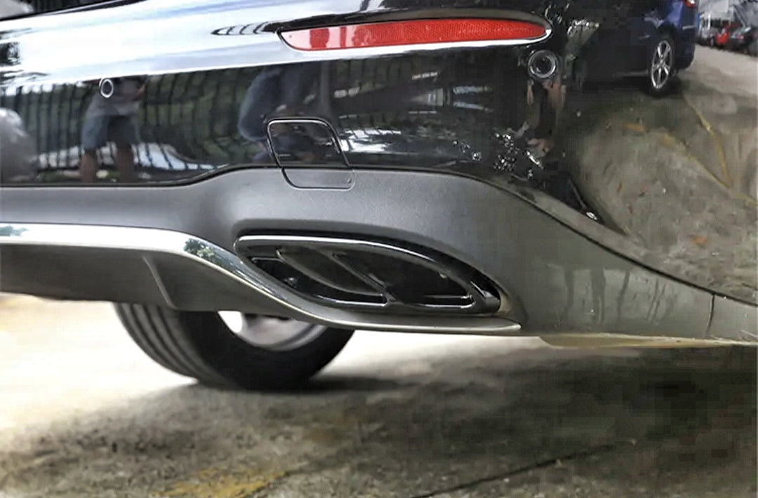 Performance Black Exhaust Tips for Mercedes-Benz E Class W213 - 2016 to 2022 Mercedes-Benz Euro Premium Parts