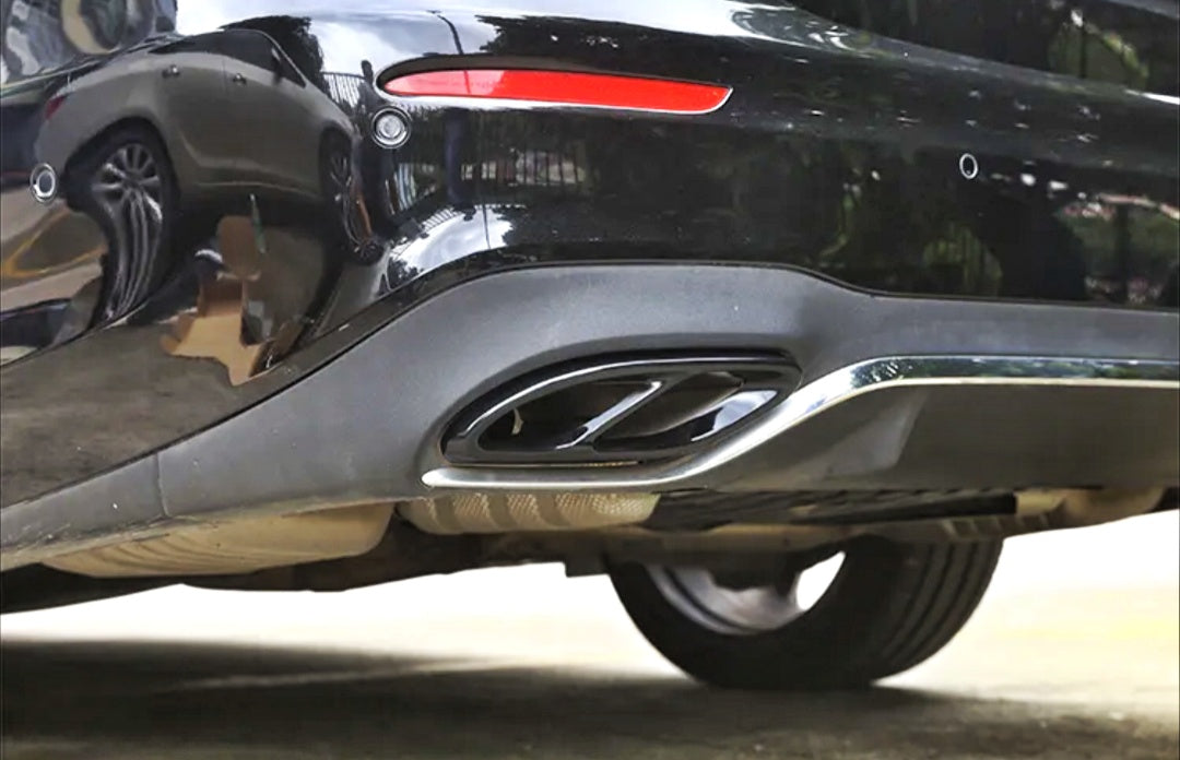 Performance Black Exhaust Tips for Mercedes-Benz GLC X253 - 2016 to 2022 Mercedes-Benz Euro Premium Parts Split tips