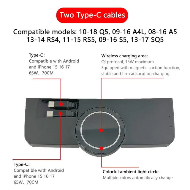 Wireless Charging Dock Audi - USB-C USB-C version