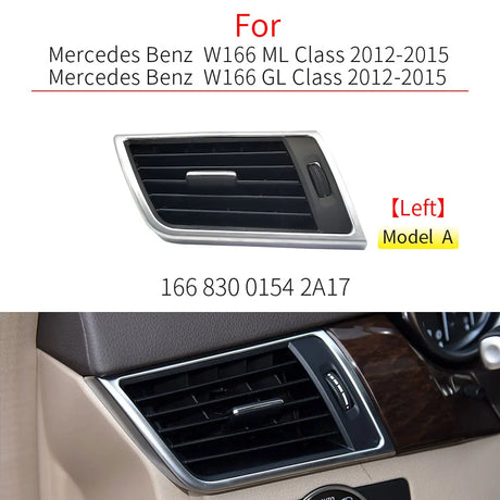 Front Side AC Air Vent For Mercedes-Benz ML W166 & GL X166 - 2012 to 2019 Mercedes-Benz > Air Vents Euro Premium Parts Matte Black - Left