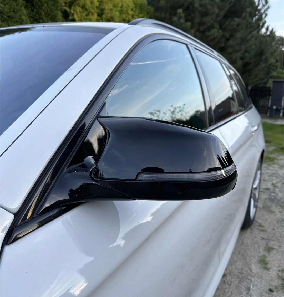M5 Competition-look Glossy Black Mirror Covers for BMW 5 Series F10 (2010 to 2018)