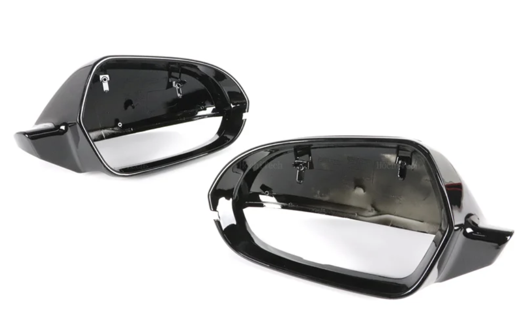 Glossy black mirror caps for Audi A6 C7 (2010 to 2018)