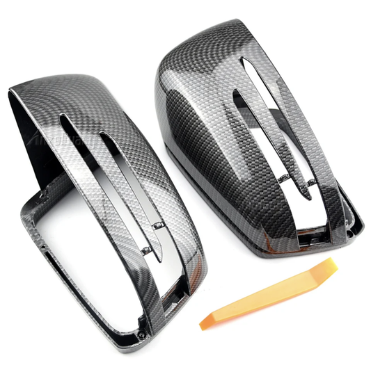 Carbon look mirror caps for Mercedes C-Class W204 (2007 to 2014)