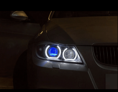 LED Angel Eyes Headlight DTM Lights for BMW 3 Series E90 E91 - '06 to '13