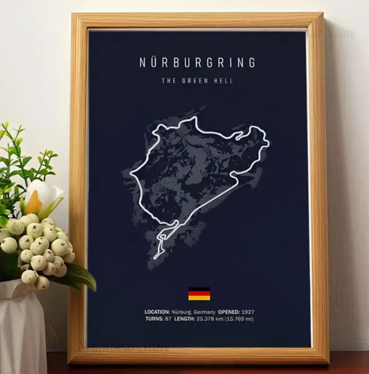 Car poster track of the Nurburgring Nordschleife | Wall art for your interior decoration