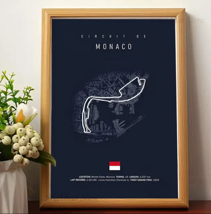 F1 car poster track of Monaco | Wall art for your interior decoration