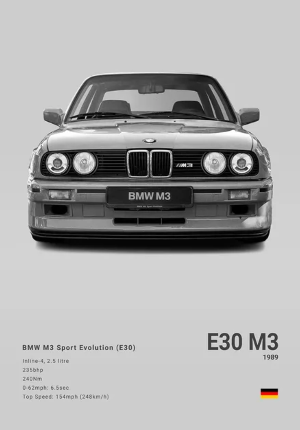 BMW M3 E30 car poster | Wall Art for your interior decoration