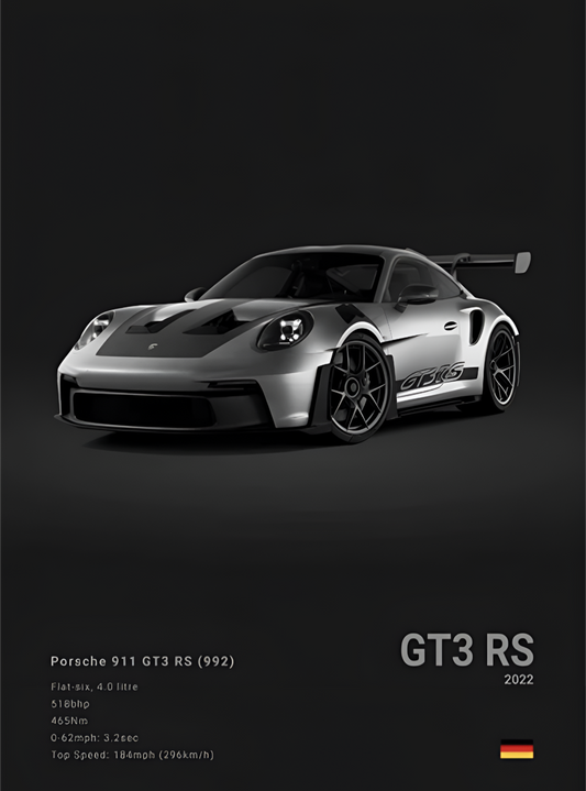 Porsche 991 (992) GT3 RS car poster | Wall Art for your interior decoration