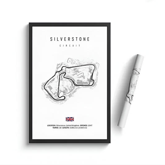 F1 car poster track of Silverstone, United Kingdom | Wall art for your interior decoration