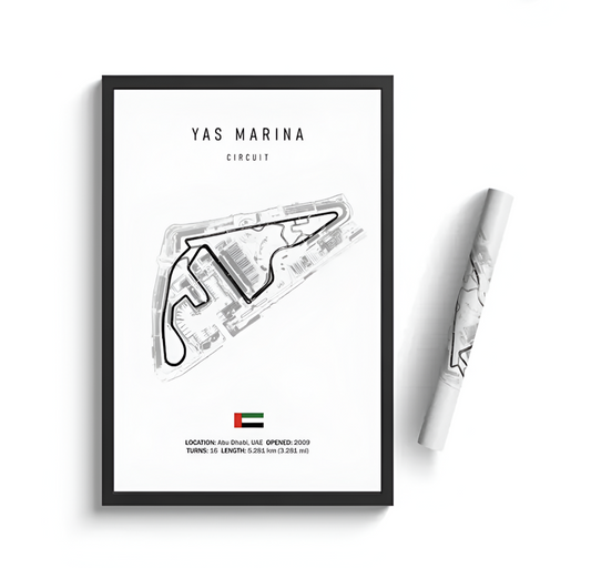 F1 car poster track of Yas Marina | Wall art for your interior decoration