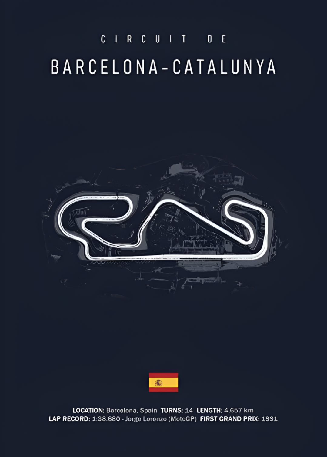 F1 car poster track of Catalunya, Barcelona | Wall art for your interior decoration