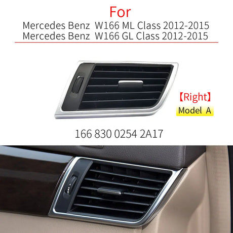 Front Side AC Air Vent For Mercedes-Benz ML W166 & GL X166 - 2012 to 2019 Mercedes-Benz > Air Vents Euro Premium Parts Matte Black - Right