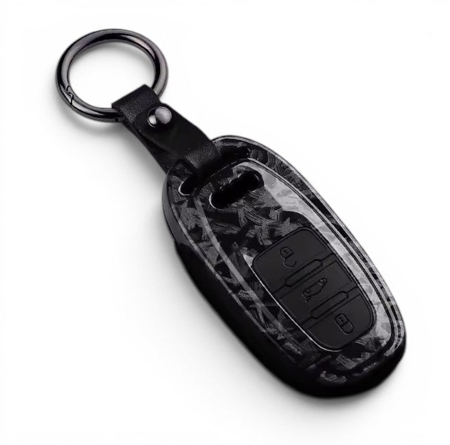 Carbon-Look Audi Key Case and Key Chain – Protective Key Fob Cover