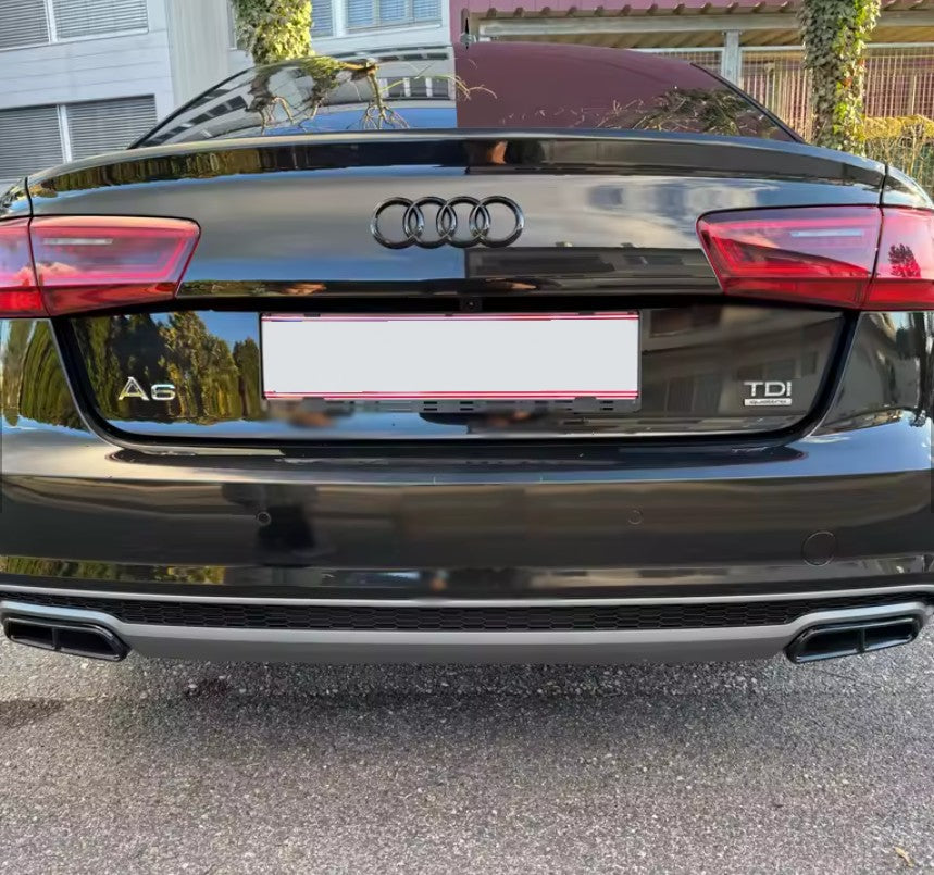 Audi A6 C7 Gloss Black Exhaust Tips - 2011 to 2018