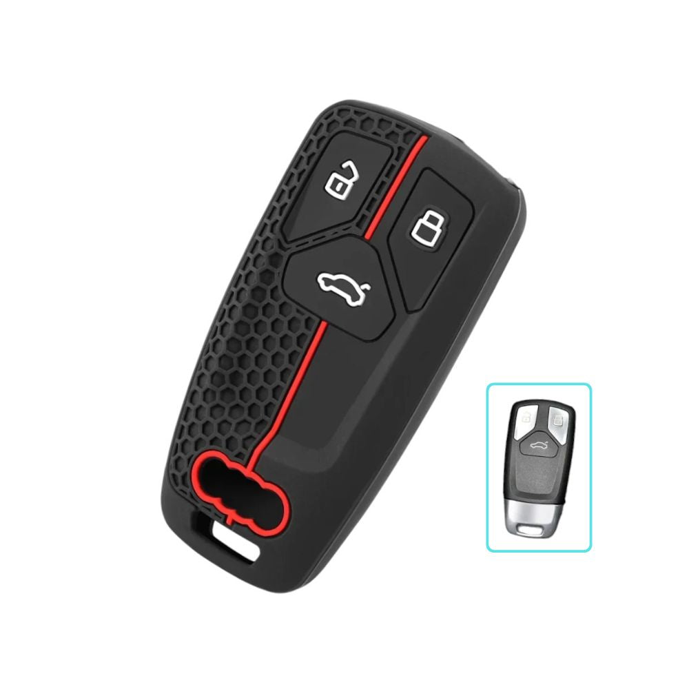 Silicone Audi Key Case and Key Chain – Protective Key Fob Cover