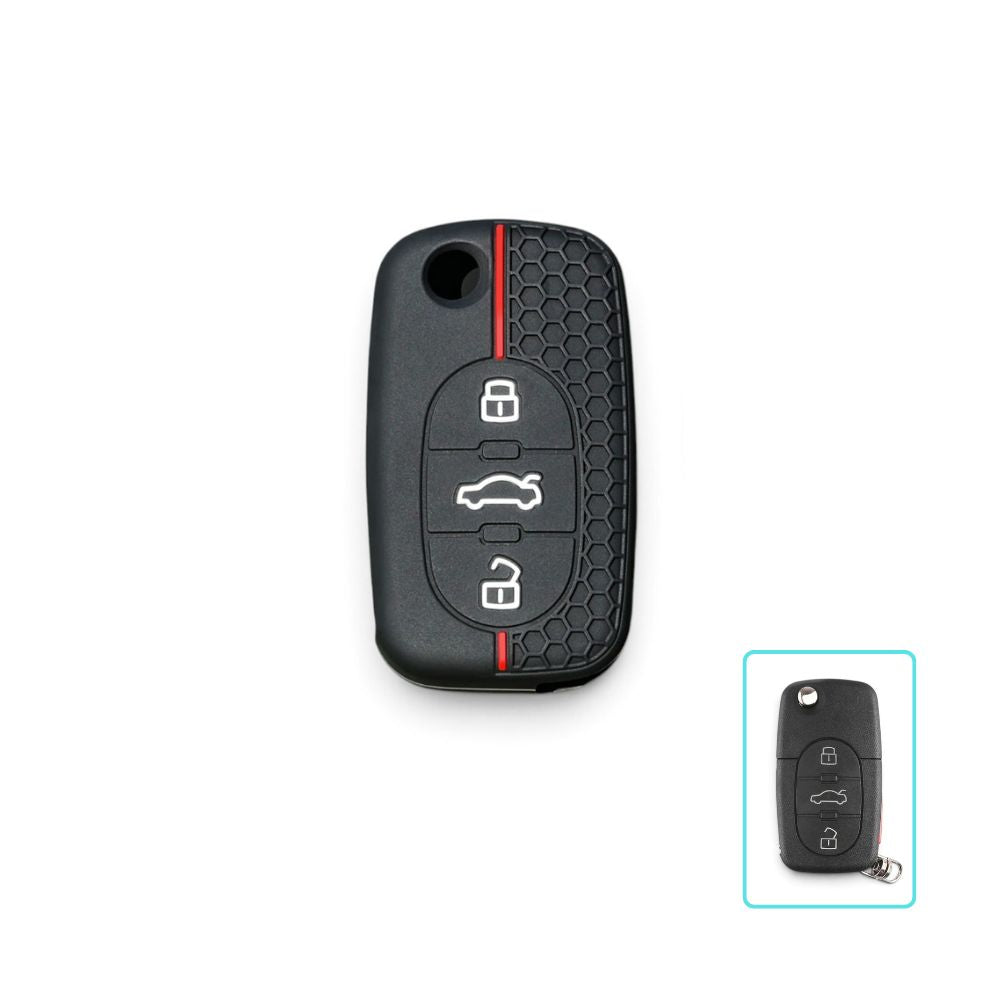Silicone Audi Key Case and Key Chain – Protective Key Fob Cover