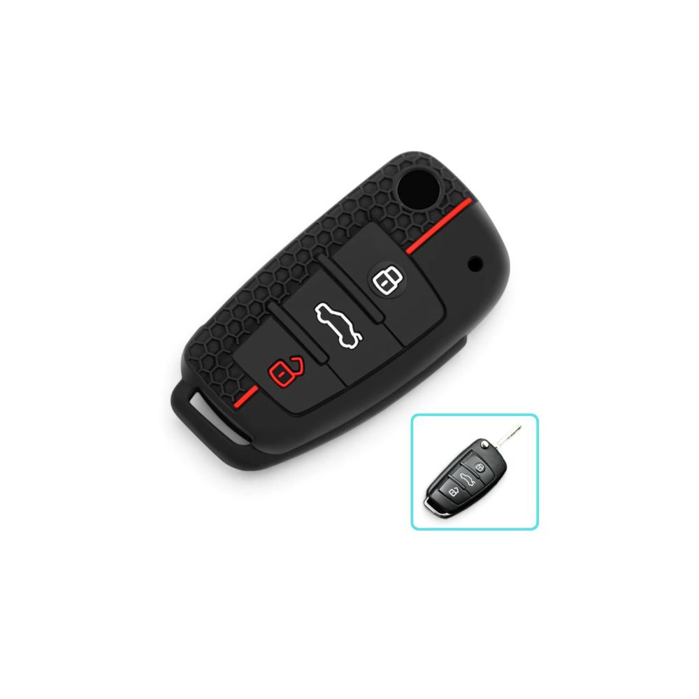 Silicone Audi Key Case and Key Chain – Protective Key Fob Cover