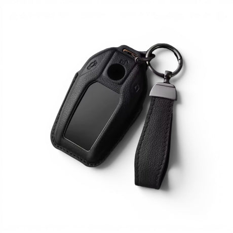 Leather BMW Key Case and Key Chain – Protective Key Fob Cover Euro Premium Parts Black Smart Key