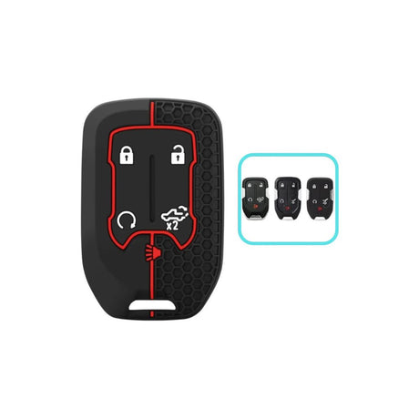 Silicon Chevrolet Key Case – Protective Key Fob Cover For Chevrolet Silverado Camaro Cruze Malibu Tahoe Key Cases Euro Premium Parts Type B: Square Key (4 Buttons)