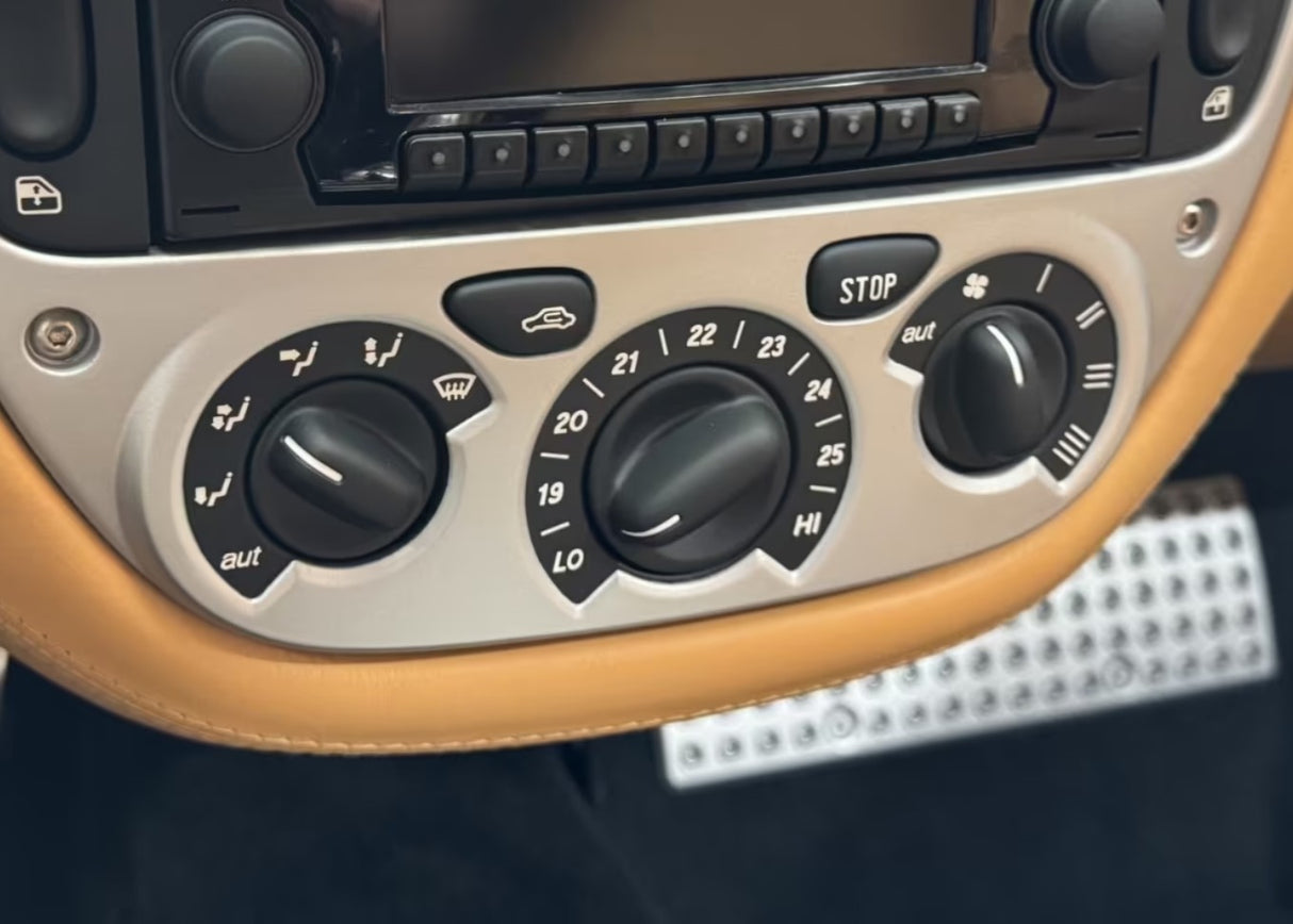 Sticky Buttons Restoration Service for Ferrari 360 Modena/Spider (1999 to 2005) Euro Premium Parts Climate Control (Knobs ; Buttons & Inner Pannel)