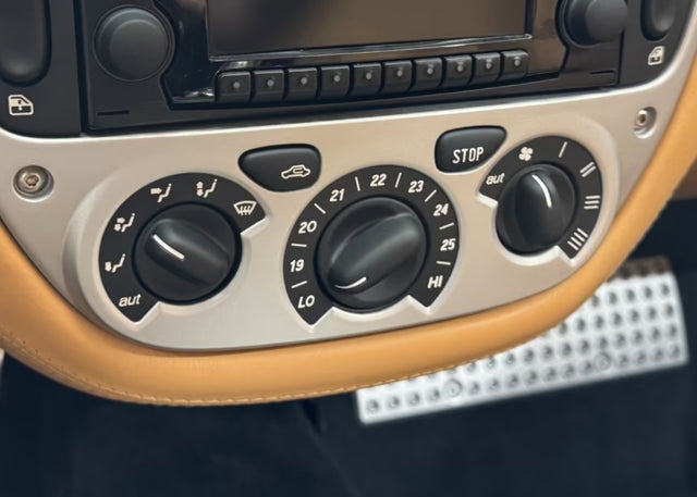 Sticky Buttons Restoration Service for Ferrari 360 Modena/Spider (1999 to 2005) Euro Premium Parts Climate Control (Knobs ; Buttons & Inner Pannel)