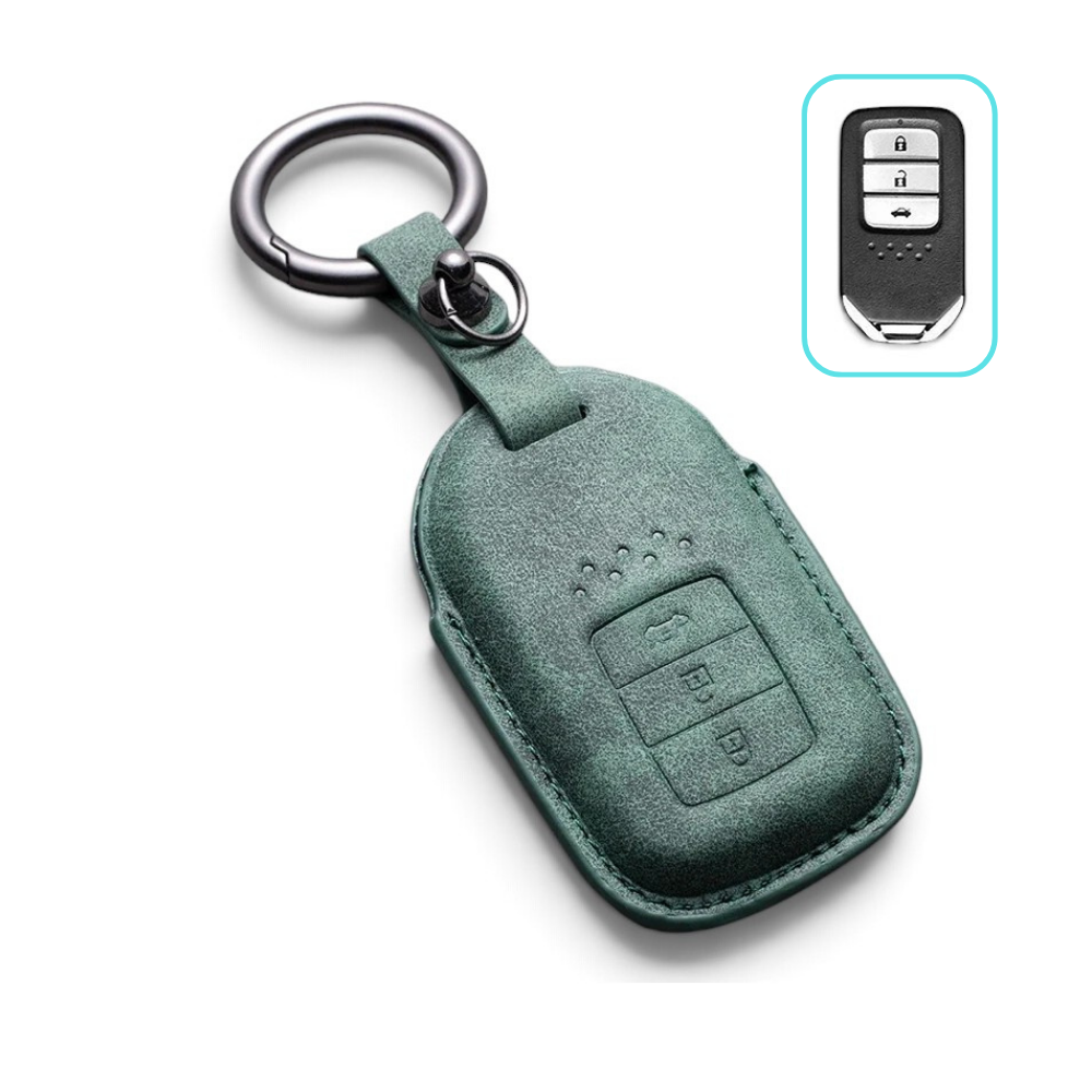Alcantara Honda Key Case and Key Chain – Protective Key Fob Cover Civic Jazz Fit Odyssey Accord CR-V HR-V